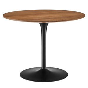 Modway Furniture Pursuit 40" Round Dining Table - Mid-Century Modern Pedestal Design for Small Spaces, Easy Care Walnut Black EEI-6313-WAL-BLK