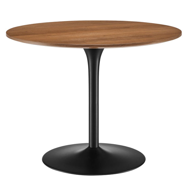 Modway Furniture Pursuit 40" Round Dining Table - Mid-Century Modern Pedestal Design for Small Spaces, Easy Care Walnut Black EEI-6313-WAL-BLK