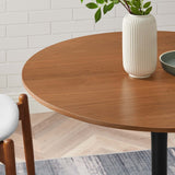 Modway Furniture Pursuit 40" Dining Table Walnut Black 39.5 x 39.5 x 29.5