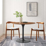 Modway Furniture Pursuit 40" Dining Table Walnut Black 39.5 x 39.5 x 29.5