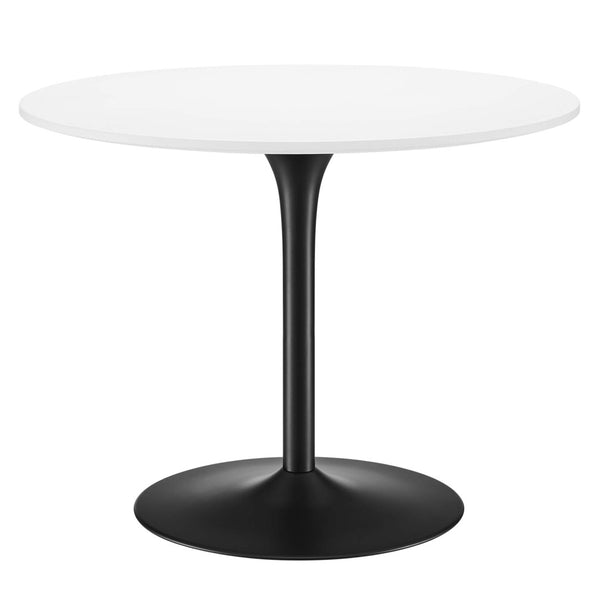 Modway Furniture Pursuit 40" Round Dining Table - Mid-Century Modern Pedestal Design for Small Spaces, Easy Care White Black EEI-6313-WHI-BLK