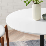 Modway Furniture Pursuit 40" Dining Table White Black 39.5 x 39.5 x 29.5