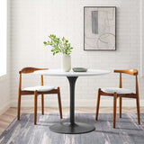 Modway Furniture Pursuit 40" Dining Table White Black 39.5 x 39.5 x 29.5