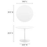 Modway Furniture Pursuit 40" Dining Table White White 39.5 x 39.5 x 29.5