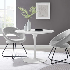 Modway Furniture Pursuit 40" Round Dining Table - Mid-Century Modern Pedestal Design for Small Spaces, Easy Care White White EEI-6313-WHI-WHI