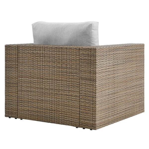 Modway Furniture Convene Outdoor Patio Armchair - Modern All-Weather Seating with Plush Cushions for Ultimate Comfort Cappuccino Gray EEI-6326-CAP-GRY