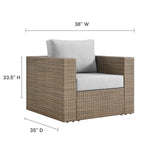 Modway Furniture Convene Outdoor Patio Outdoor Patio Armchair Cappuccino Gray 35 x 38 x 33.5