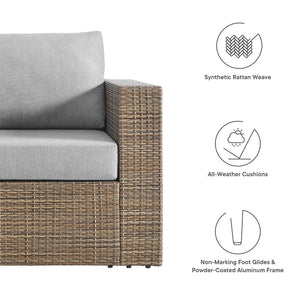 Modway Furniture Convene Outdoor Patio Armchair - Modern All-Weather Seating with Plush Cushions for Ultimate Comfort Cappuccino Gray EEI-6326-CAP-GRY