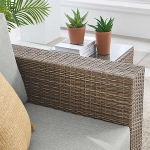 Modway Furniture Convene Outdoor Patio Armchair - Modern All-Weather Seating with Plush Cushions for Ultimate Comfort Cappuccino Gray EEI-6326-CAP-GRY