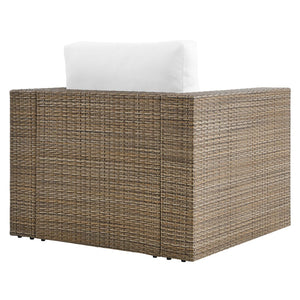 Modway Furniture Convene Outdoor Patio Armchair - Modern All-Weather Seating with Plush Cushions for Ultimate Comfort Cappuccino White EEI-6326-CAP-WHI