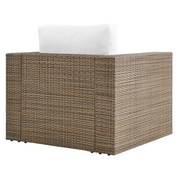 Modway Furniture Convene Outdoor Patio Armchair - Modern All-Weather Seating with Plush Cushions for Ultimate Comfort Cappuccino White EEI-6326-CAP-WHI