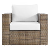 Modway Furniture Convene Outdoor Patio Outdoor Patio Armchair Cappuccino White 35 x 38 x 33.5