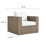 Modway Furniture Convene Outdoor Patio Outdoor Patio Armchair Cappuccino White 35 x 38 x 33.5