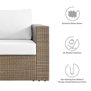 Modway Furniture Convene Outdoor Patio Armchair - Modern All-Weather Seating with Plush Cushions for Ultimate Comfort Cappuccino White EEI-6326-CAP-WHI