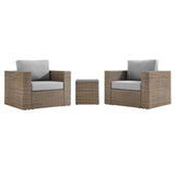 Modway Furniture Convene Outdoor Patio Outdoor Patio 3-Piece Furniture Set Cappuccino Gray 35 x 76 x 33.5