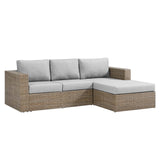 Modway Furniture Convene Outdoor Patio Outdoor Patio L-Shaped Sectional Sofa Cappuccino Gray 35 x 120.5 x 25.5