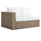 Modway Furniture Convene Outdoor Patio Outdoor Patio L-Shaped Sectional Sofa Cappuccino White 35 x 120.5 x 25.5