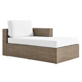 Modway Furniture Convene Outdoor Patio Outdoor Patio L-Shaped Sectional Sofa Cappuccino White 35 x 120.5 x 25.5