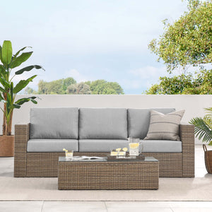 Modway Furniture Convene 2-Piece Outdoor Patio Furniture Set – Modern, Durable, and Comfortable for Effortless Entertaining Cappuccino Gray EEI-6333-CAP-GRY