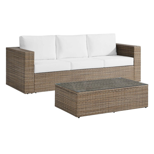 Modway Furniture Convene 2-Piece Outdoor Patio Furniture Set – Modern, Durable, and Comfortable for Effortless Entertaining Cappuccino White EEI-6333-CAP-WHI