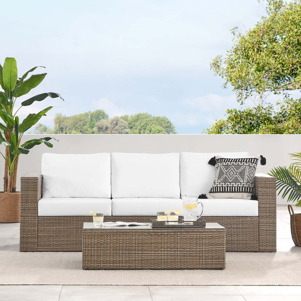 Modway Furniture Convene 2-Piece Outdoor Patio Furniture Set – Modern, Durable, and Comfortable for Effortless Entertaining Cappuccino White EEI-6333-CAP-WHI