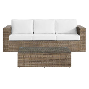 Modway Furniture Convene 2-Piece Outdoor Patio Furniture Set – Modern, Durable, and Comfortable for Effortless Entertaining Cappuccino White EEI-6333-CAP-WHI