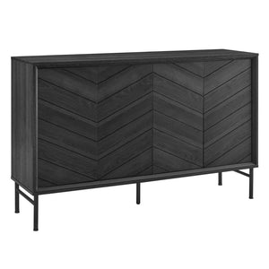Modway Furniture Harper Chevron Sideboard - Modern Storage Solution with Stylish Geometric Design for Any Room Black EEI-6336-BLK
