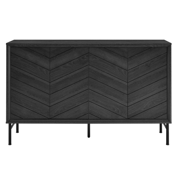 Modway Furniture Harper Chevron Sideboard - Modern Storage Solution with Stylish Geometric Design for Any Room Black EEI-6336-BLK