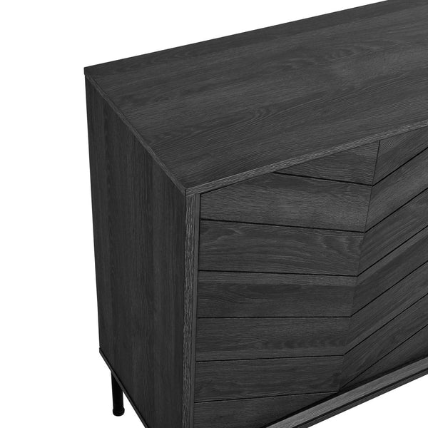 Modway Furniture Harper Chevron Sideboard - Modern Storage Solution with Stylish Geometric Design for Any Room Black EEI-6336-BLK