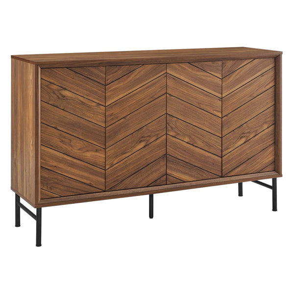 Modway Furniture Harper Chevron Sideboard - Modern Storage Solution with Stylish Geometric Design for Any Room Walnut EEI-6336-WAL