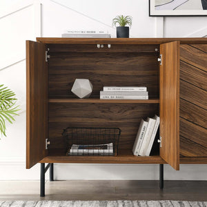 Modway Furniture Harper Chevron Sideboard - Modern Storage Solution with Stylish Geometric Design for Any Room Walnut EEI-6336-WAL