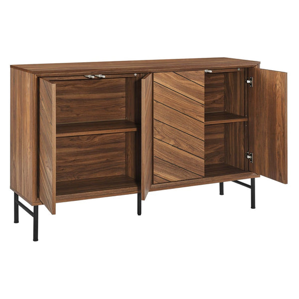 Modway Furniture Harper Chevron Sideboard - Modern Storage Solution with Stylish Geometric Design for Any Room Walnut EEI-6336-WAL