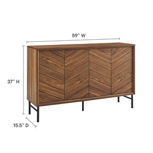 Modway Furniture Harper Chevron Sideboard - Modern Storage Solution with Stylish Geometric Design for Any Room Walnut EEI-6336-WAL