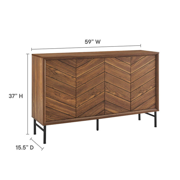 Modway Furniture Harper Chevron Sideboard - Modern Storage Solution with Stylish Geometric Design for Any Room Walnut EEI-6336-WAL