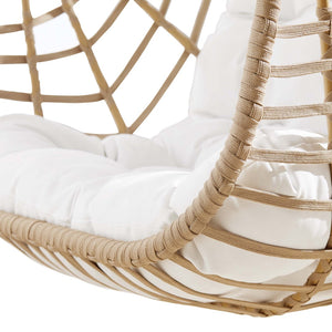Modway Furniture Amalie Wicker Rattan Outdoor Swing Chair with Metal Stand – Coastal Comfort for Indoor & Patio Use EEI-6337-NAT-WHI