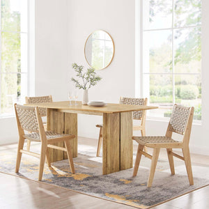 Modway Furniture Amistad 60" Rectangular Wood Dining Table - Handcrafted Mango Wood with Modern Farmhouse Charm Oak EEI-6338-OAK