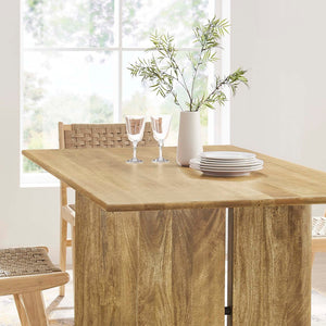 Modway Furniture Amistad 60" Rectangular Wood Dining Table - Handcrafted Mango Wood with Modern Farmhouse Charm Oak EEI-6338-OAK