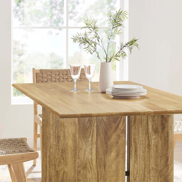 Modway Furniture Amistad 60" Rectangular Wood Dining Table - Handcrafted Mango Wood with Modern Farmhouse Charm Oak EEI-6338-OAK