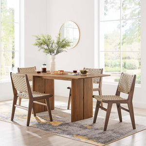 Modway Furniture Amistad 60" Rectangular Wood Dining Table - Handcrafted Mango Wood with Modern Farmhouse Charm Walnut EEI-6338-WAL