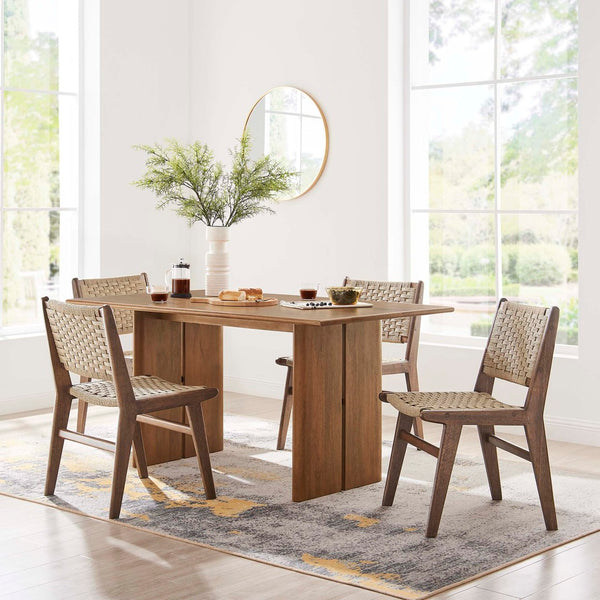 Modway Furniture Amistad 60" Rectangular Wood Dining Table - Handcrafted Mango Wood with Modern Farmhouse Charm Walnut EEI-6338-WAL