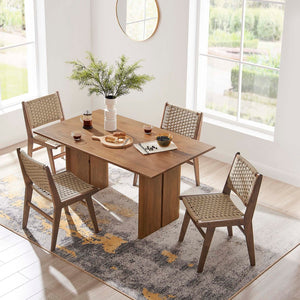 Modway Furniture Amistad 60" Rectangular Wood Dining Table - Handcrafted Mango Wood with Modern Farmhouse Charm Walnut EEI-6338-WAL
