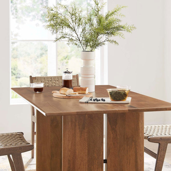 Modway Furniture Amistad 60" Rectangular Wood Dining Table - Handcrafted Mango Wood with Modern Farmhouse Charm Walnut EEI-6338-WAL