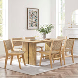 Modway Furniture Amistad 72" Dining Table Oak 38 x 72 x 30