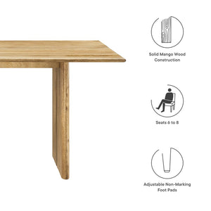 Modway Furniture Amistad 72" Dining Table - Handcrafted Mango Wood with Rustic-Modern Charm for Family Gatherings Oak EEI-6339-OAK