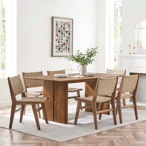 Modway Furniture Amistad 72" Dining Table - Handcrafted Mango Wood with Rustic-Modern Charm for Family Gatherings Walnut EEI-6339-WAL
