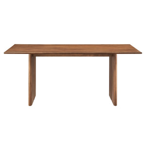 Modway Furniture Amistad 72" Dining Table - Handcrafted Mango Wood with Rustic-Modern Charm for Family Gatherings Walnut EEI-6339-WAL