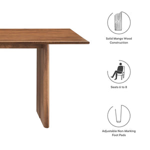 Modway Furniture Amistad 72" Dining Table - Handcrafted Mango Wood with Rustic-Modern Charm for Family Gatherings Walnut EEI-6339-WAL