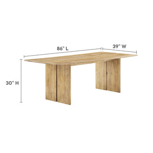 Modway Furniture Amistad 86" Mango Wood Dining Table - Rustic Modern Design for Family Gatherings and Dining Events Oak EEI-6340-OAK