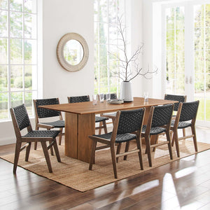 Modway Furniture Amistad 86" Mango Wood Dining Table - Rustic Modern Design for Family Gatherings and Dining Events Walnut EEI-6340-WAL