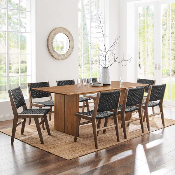 Modway Furniture Amistad 86" Mango Wood Dining Table - Rustic Modern Design for Family Gatherings and Dining Events Walnut EEI-6340-WAL